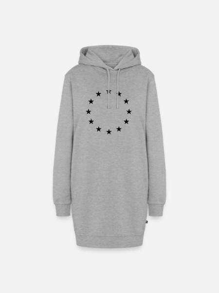 EU Europa Sterne European Union - Hoodie-Kleid - Grau meliert