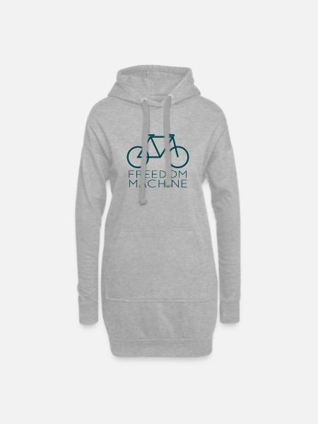 Fahrrad: Freedom - Hoodie-Kleid - Grau meliert