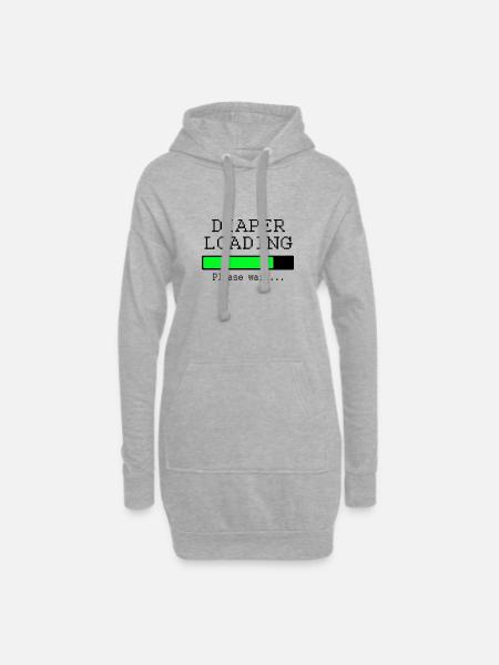 diaper loading! please wait... - Hoodie-Kleid - Grau meliert