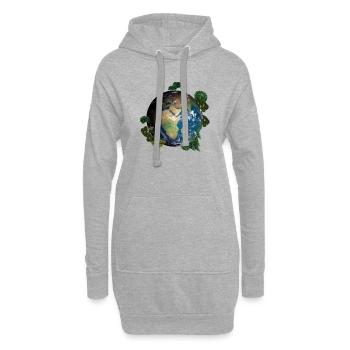 Wald der Erde - Hoodie-Kleid - Grau meliert - Vorne