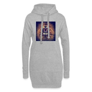Löwe brüllt - Hoodie-Kleid - Grau meliert - Vorne