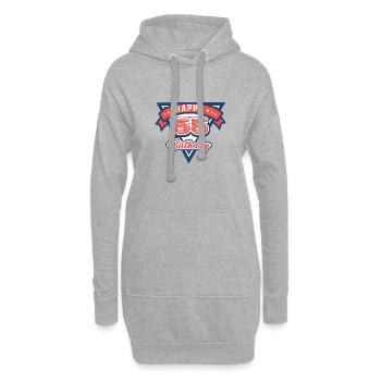 55 Anniversaire - Félicitations cadeau - Sweat-shirt à capuche long Femme - gris chiné - Devant