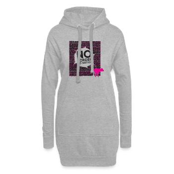 Keine Nation - keine Grenzen - Hoodie-Kleid - Grau meliert - Vorne