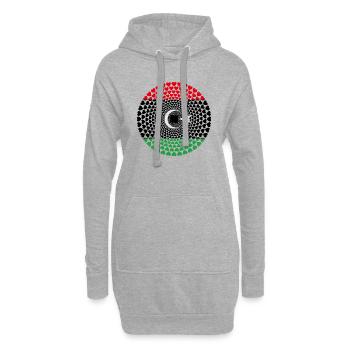 Libya Libyen ليبيا Love HERZ Mandala - Hoodie-Kleid - Grau meliert - Vorne