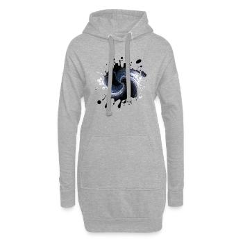 Splash Tinte - Hoodie-Kleid - Grau meliert - Vorne