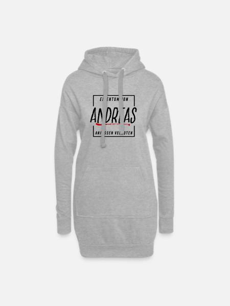 Andreas - Hoodie-Kleid - Grau meliert