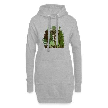 Wald Natur Baum Bäume Wild wildwuchs - Hoodie-Kleid - Grau meliert - Vorne