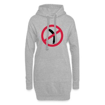 Wurst - Vegetarier - Hoodie-Kleid - Grau meliert - Vorne