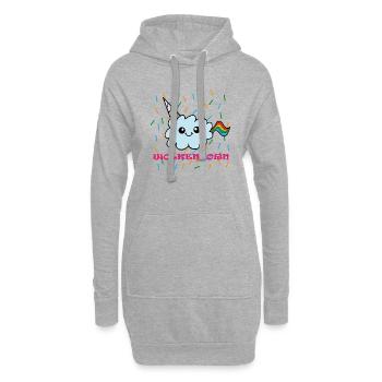 nuages Corne - Sweat-shirt à capuche long Femme - gris chiné - Devant