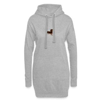 Dackel - Hoodie-Kleid - Grau meliert - Vorne