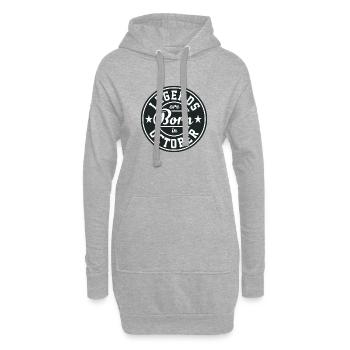 Legends né anniversaire Octobre cadeau anniversaire voeux - Sweat-shirt à capuche long Femme - gris chiné - Devant