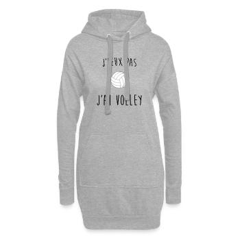 j'peux pas j'ai voley - Sweat-shirt à capuche long Femme - gris chiné - Devant