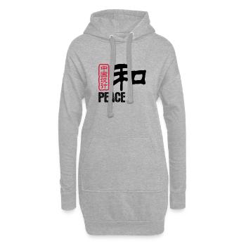 Chinesische Wörter: Frieden - Hoodie-Kleid - Grau meliert - Vorne