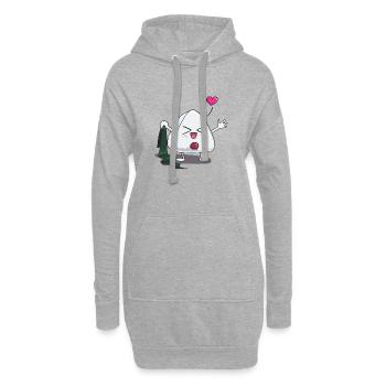 Onigirp - strip - Hoodie-Kleid - Grau meliert - Vorne