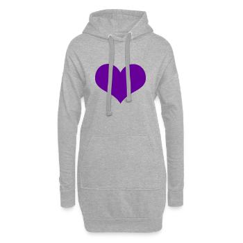 Heart Purple - Hoodie-Kleid - Grau meliert - Vorne
