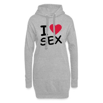i_love_sex_2c - Hoodie-Kleid - Grau meliert - Vorne