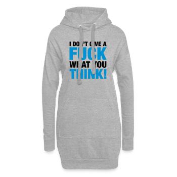 fuck_what_you_think_2c - Sweat-shirt à capuche long Femme - gris chiné - Devant