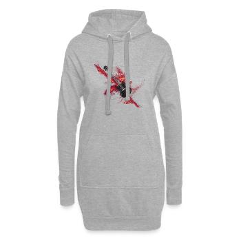 Gitarre Federn - Hoodie Dress - heather grey - Front