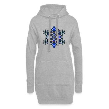 Psychedelic Hexagon I - Hoodie-Kleid - Grau meliert - Vorne