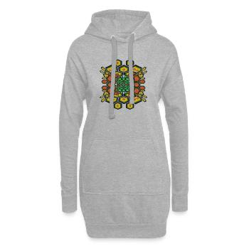 Hexagon psychedelic II - Hoodie-Kleid - Grau meliert - Vorne