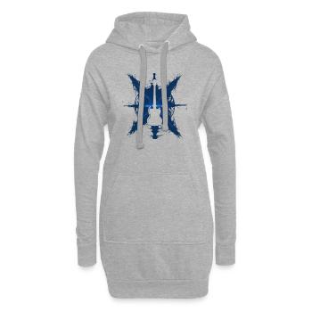 Gitarre mit Strahlen blau - Hoodie Dress - heather grey - Front