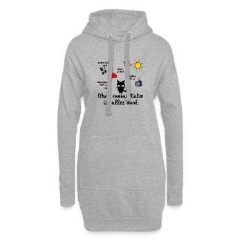 Ohne Katze - Hoodie-Kleid - Grau meliert - Vorne
