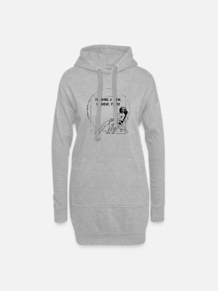 Vitruvian_Man_Leonardo_Da - Hoodie-Kleid - Grau meliert