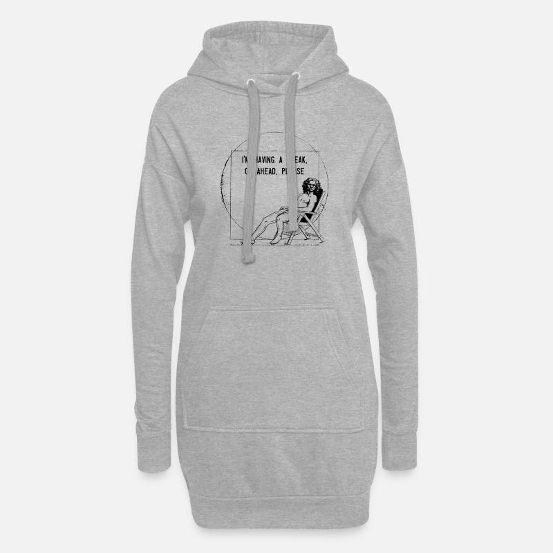 Vitruvian_Man_Leonardo_Da - Hoodie-Kleid - Grau meliert