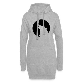 Le loup-garou au clair de lune - Sweat-shirt à capuche long Femme - gris chiné - Devant