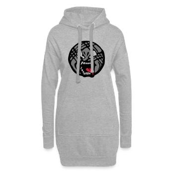 Petanque Cartoon Gesicht Zunge Mund von - Hoodie-Kleid - Grau meliert - Vorne