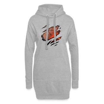Basketball Feuer in mir - Hoodie-Kleid - Grau meliert - Vorne