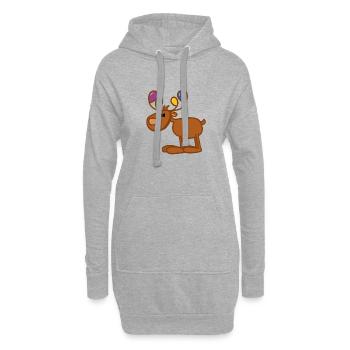 rentier mit farben - Hoodie-Kleid - Grau meliert - Vorne