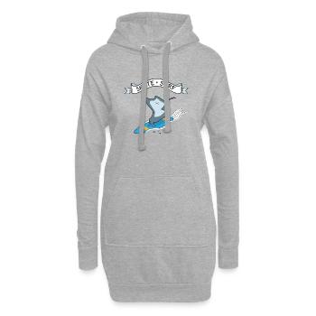 Skate Surf Fish Surfing - Hoodie Dress - heather grey - Front