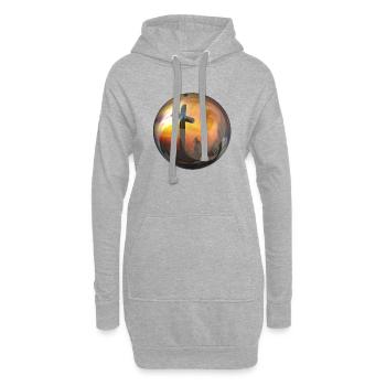 dieu dieu mariage église bible bible église de mariage - Sweat-shirt à capuche long Femme - gris chiné - Devant
