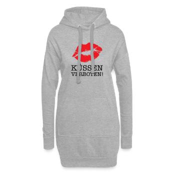 küssen verboten - Hoodie-Kleid - Grau meliert - Vorne