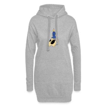 cadeau bougie bougie crâne crâne - Sweat-shirt à capuche long Femme - gris chiné - Devant
