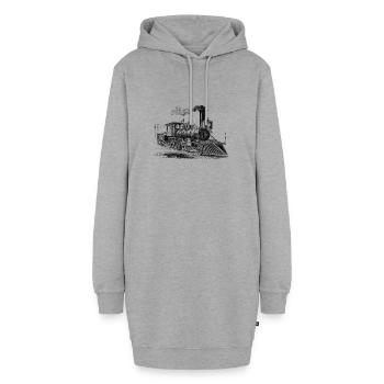 Vintage Lokomotive - Hoodie-Kleid - Grau meliert - Vorne