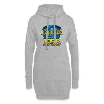 1958 Geburtsjahr Geburtstag Geburt geboren - Hoodie-Kleid - Grau meliert - Vorne