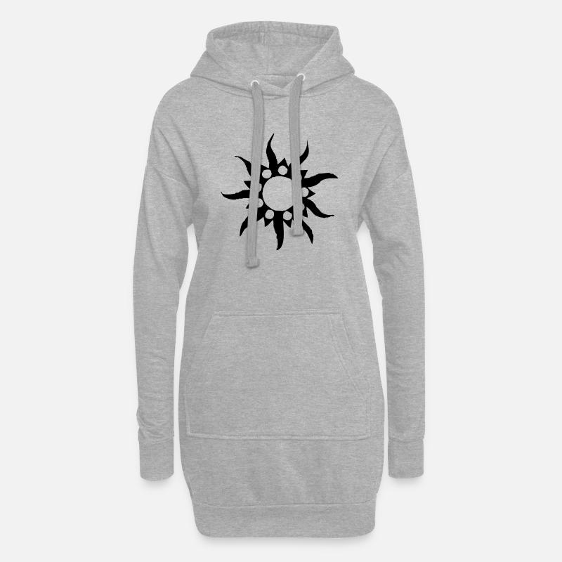 tribal sun - Hoodie-Kleid - Grau meliert