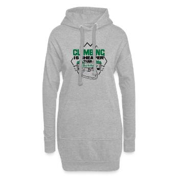 Klettern ist die Leidenschaft des Bergsteigers - Hoodie-Kleid - Grau meliert - Vorne