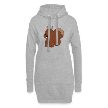 Croissant - Sweat-shirt à capuche long Femme - gris chiné - Devant