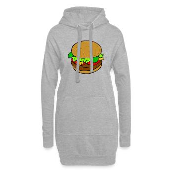 Burger Hamburger idée cadeau repas de restauration rapide - Sweat-shirt à capuche long Femme - gris chiné - Devant
