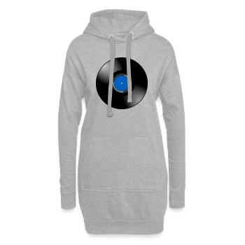 Schallplatte - Hoodie-Kleid - Grau meliert - Vorne