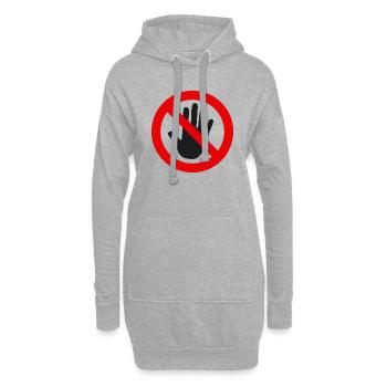 anfassen verboten - Hoodie-Kleid - Grau meliert - Vorne