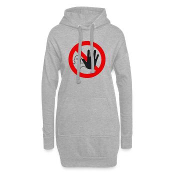 betreten verboten - Hoodie-Kleid - Grau meliert - Vorne