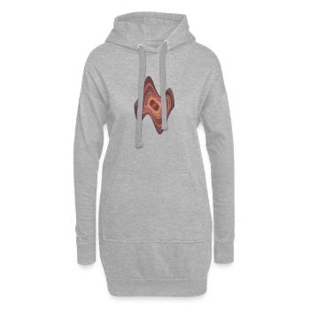 QA Fraktal 359 - Hoodie-Kleid - Grau meliert - Vorne