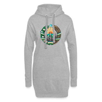 Usbekistan Wappen - Hoodie-Kleid - Grau meliert - Vorne