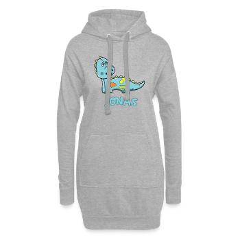 enfant drôle de dinosaure Jonas cadeau d'anniversaire - Sweat-shirt à capuche long Femme - gris chiné - Devant