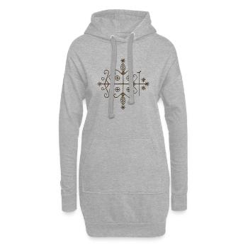 Voodoo - Papa Legba Veve - Sweat-shirt à capuche long Femme - gris chiné - Devant