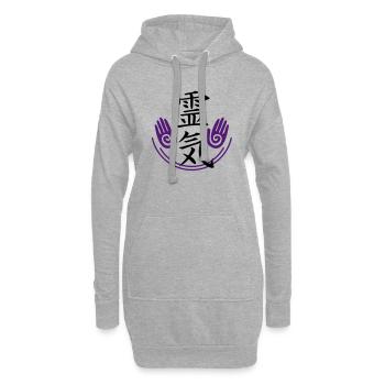 Reiki - Energy - Hoodie-Kleid - Grau meliert - Vorne
